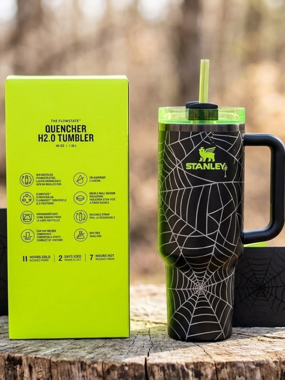 Stanley 40oz Tumbler Halloween Web Glow Limited Edition NEW
